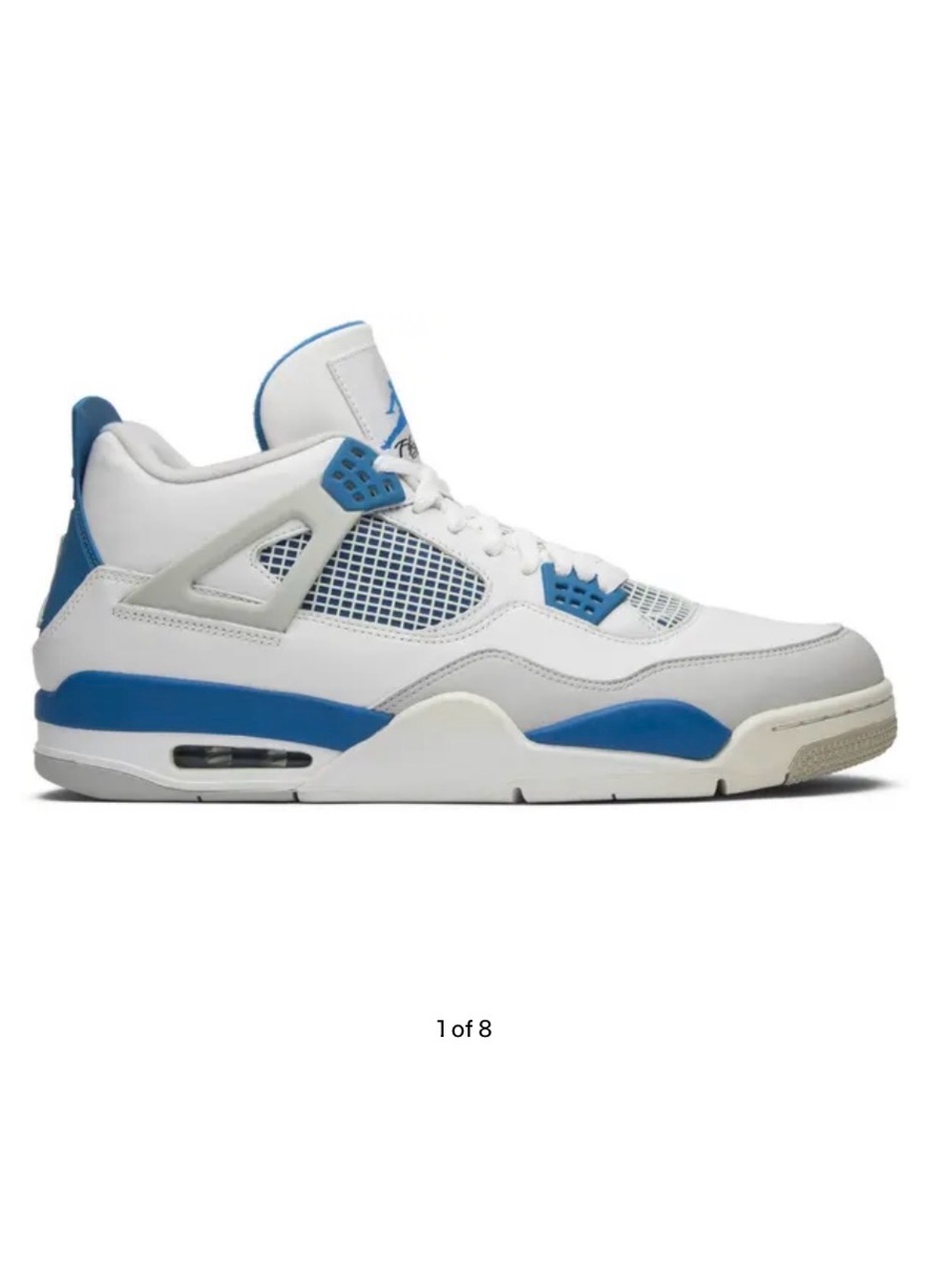 Jordan Men's Retro 4 Sneakers in White Military Blue